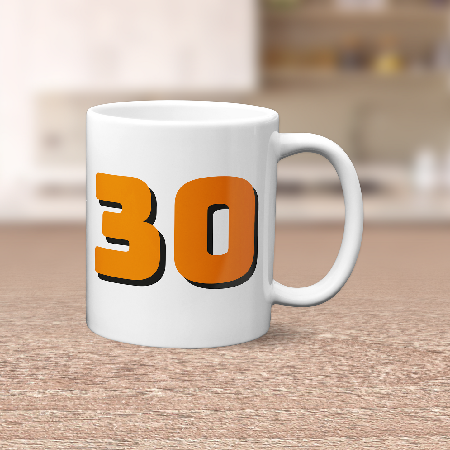 30th Birthday Mug - Gift for 30th - Bold Orange 30 Drink Cup