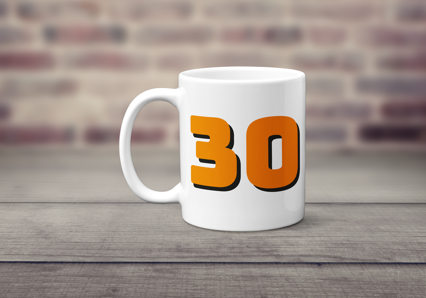30th Birthday Mug - Gift for 30th - Bold Orange 30 Drink Cup