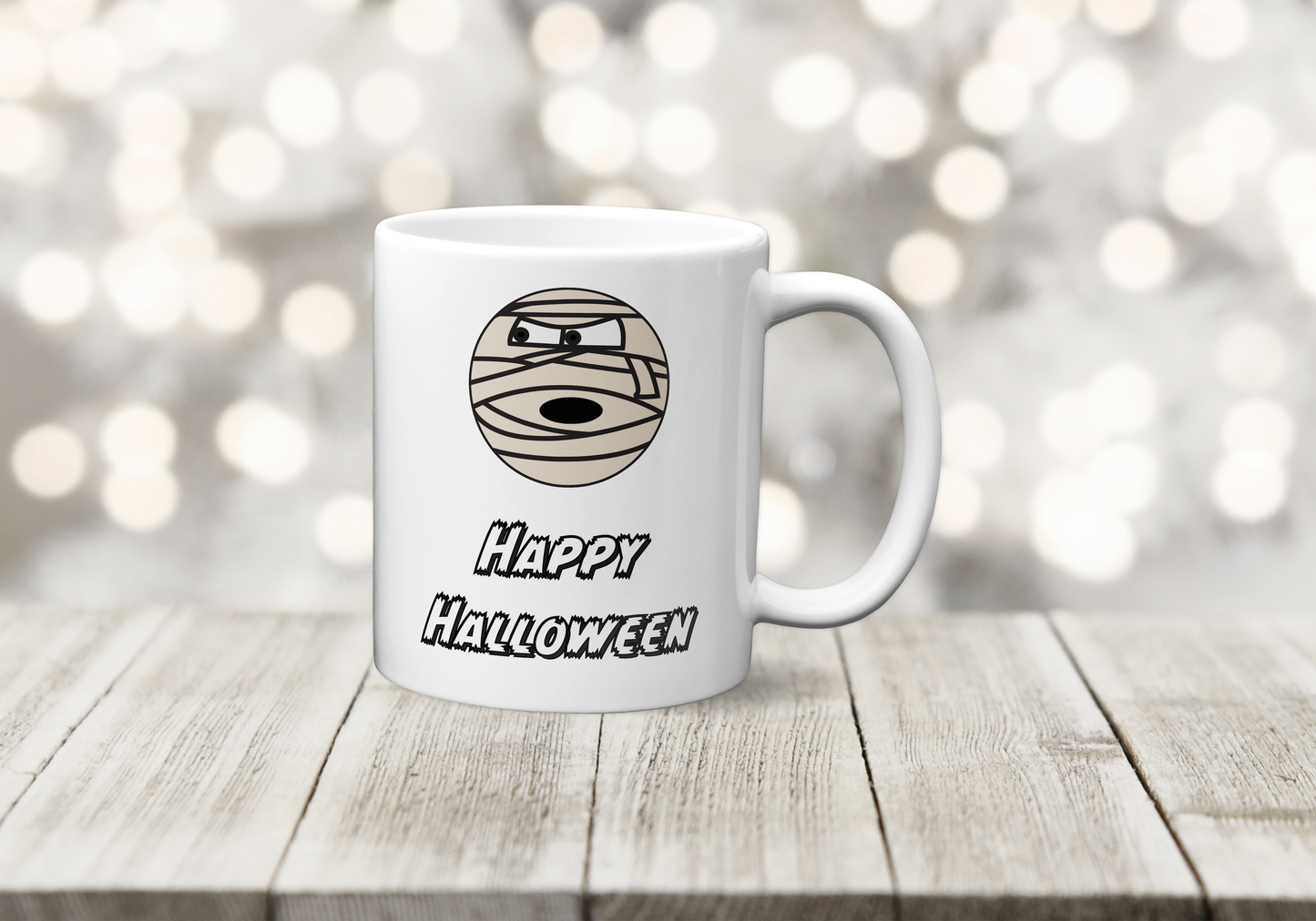 Happy Halloween Mummy Mug – Cute Spooky Ceramic Coffee Cup