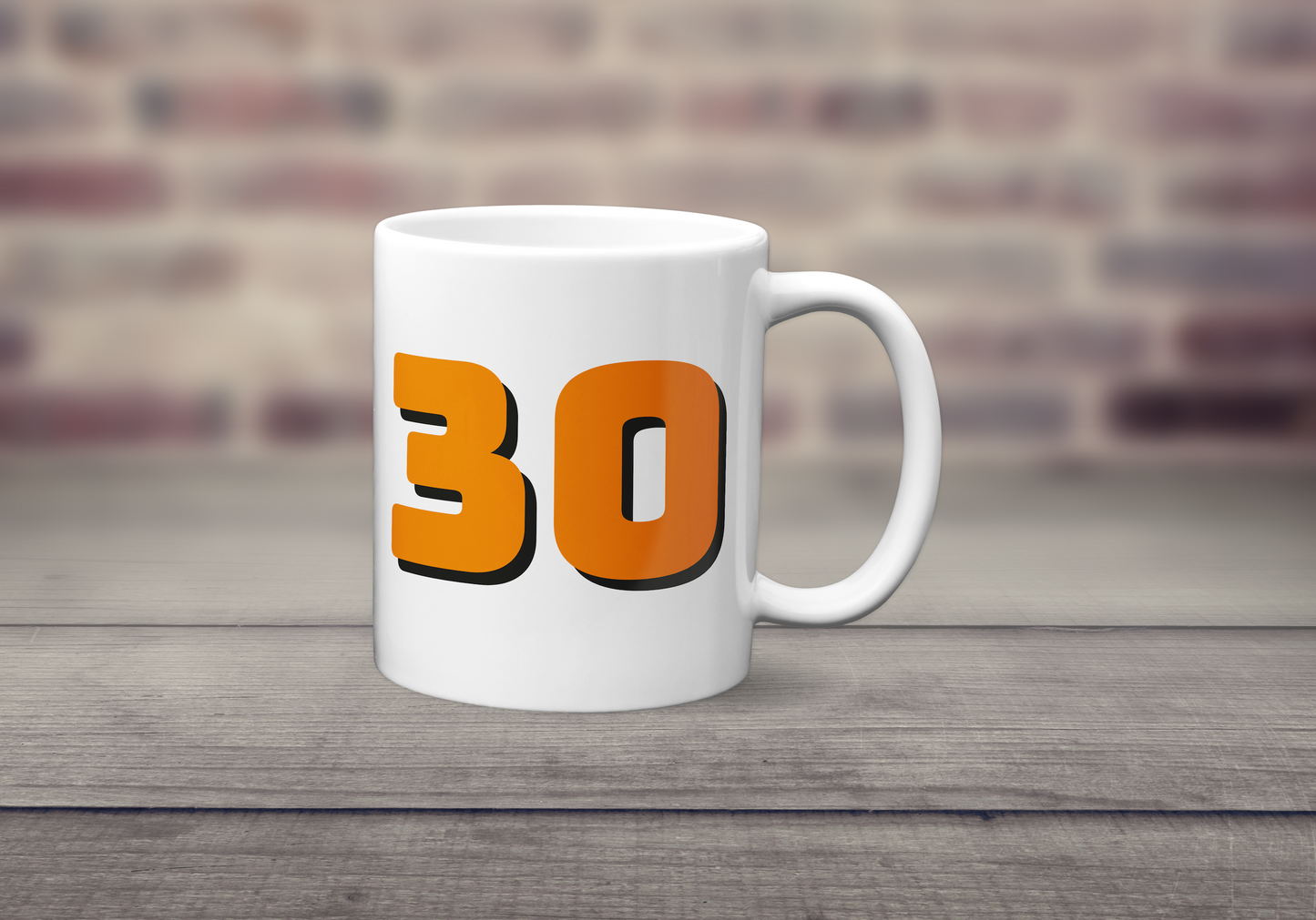 30th Birthday Mug - Gift for 30th - Bold Orange 30 Drink Cup