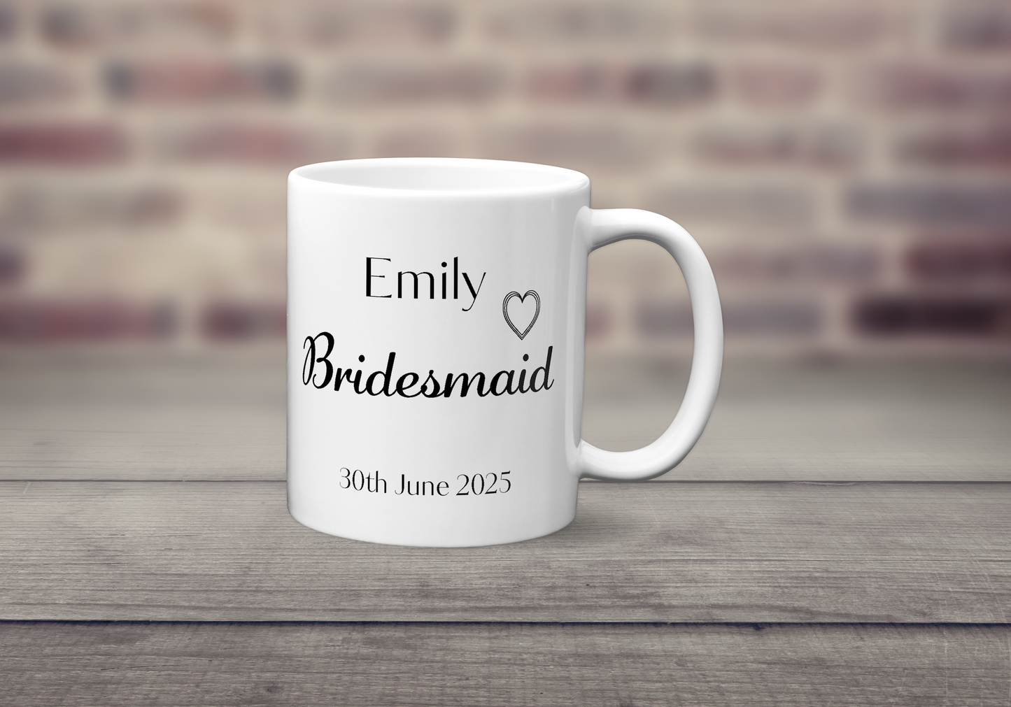 Bridesmaid Personalised Mug - Wedding Party Gift with Name