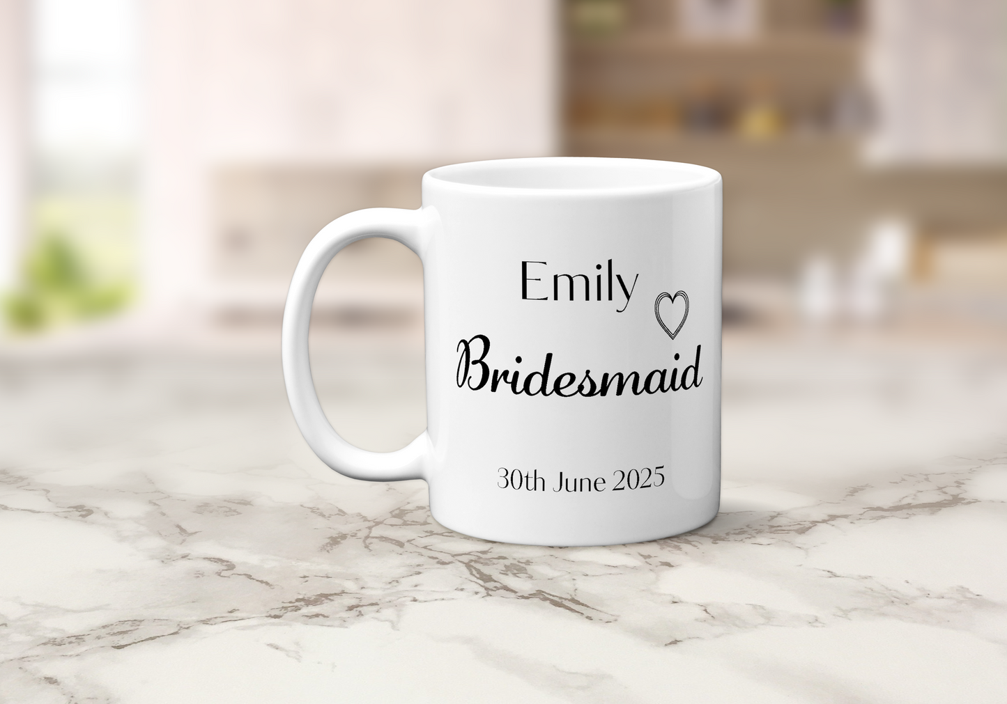Bridesmaid Personalised Mug - Wedding Party Gift with Name