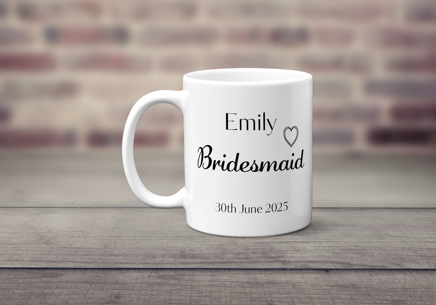 Bridesmaid Personalised Mug - Wedding Party Gift with Name