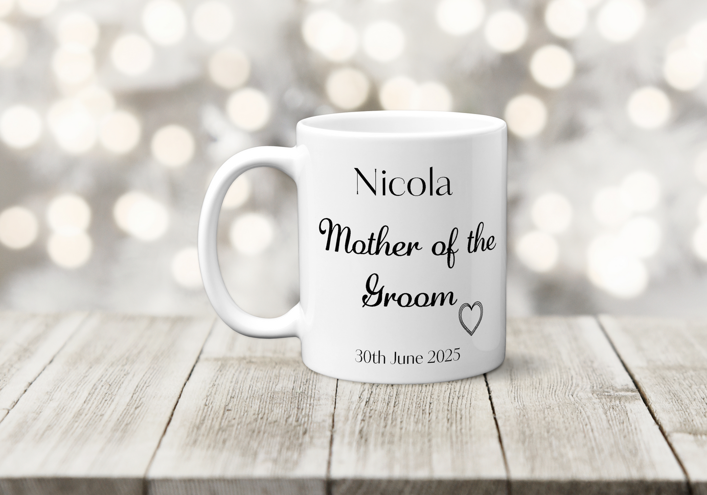 Mother of the Groom Personalised Mug - Wedding Party Gift with Name