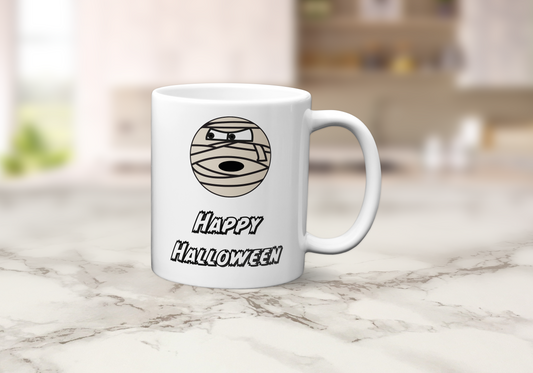 Happy Halloween Mummy Mug – Cute Spooky Ceramic Coffee Cup