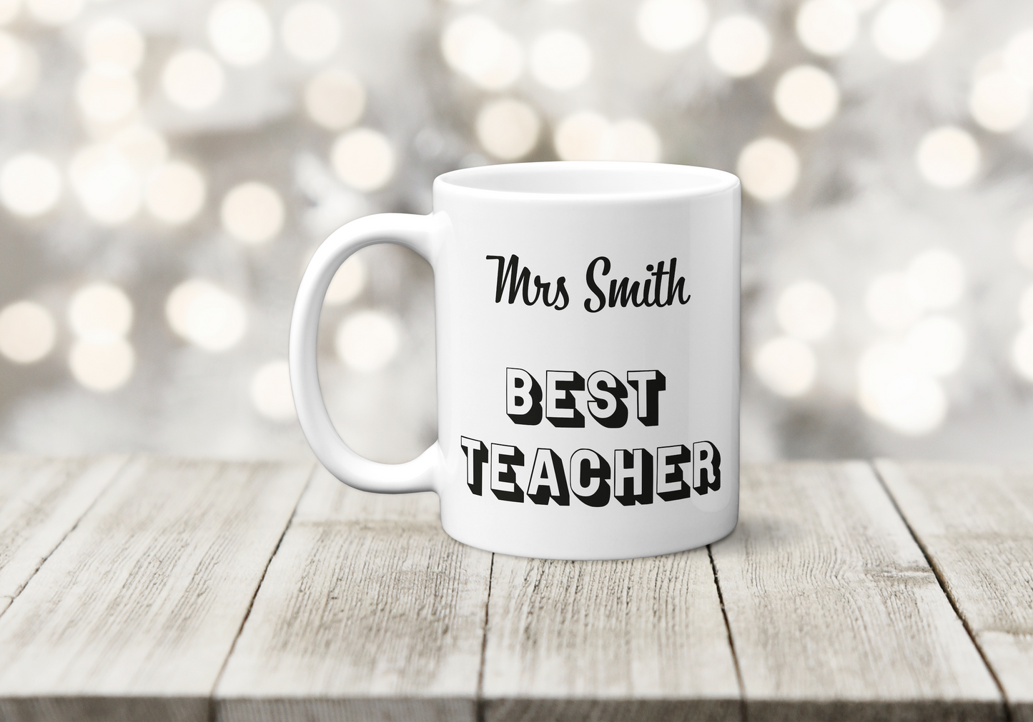 Custom Best Teacher Personalised Mug - Teacher Appreciation Gift with Name