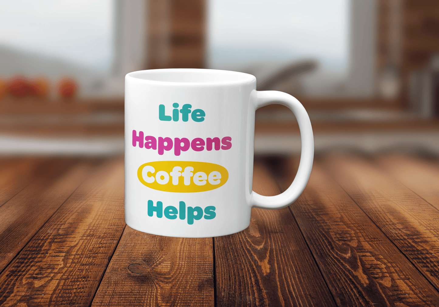 Life Happens Coffee Helps Mug - The Crafty North
