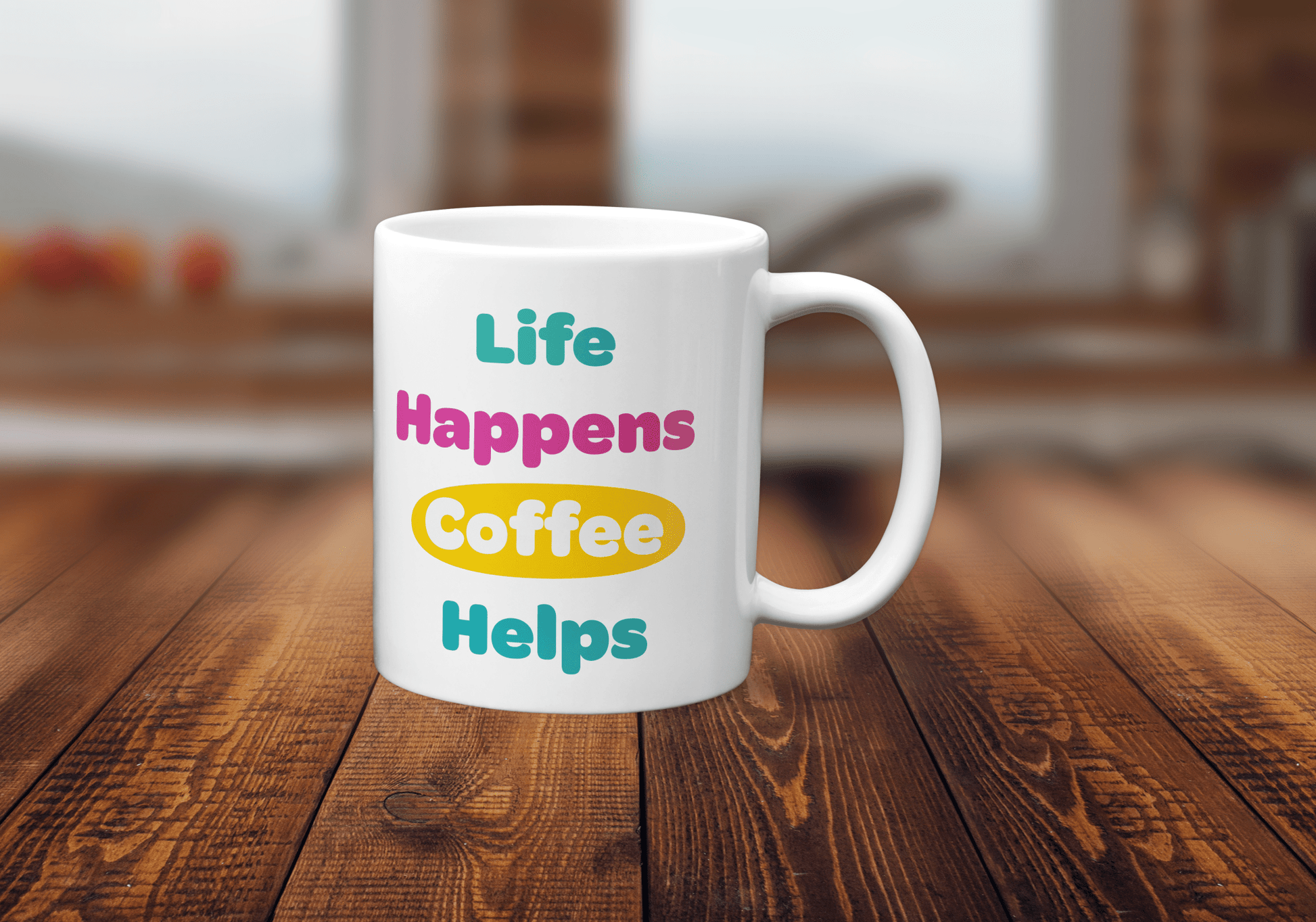 Life Happens Coffee Helps Mug - The Crafty North
