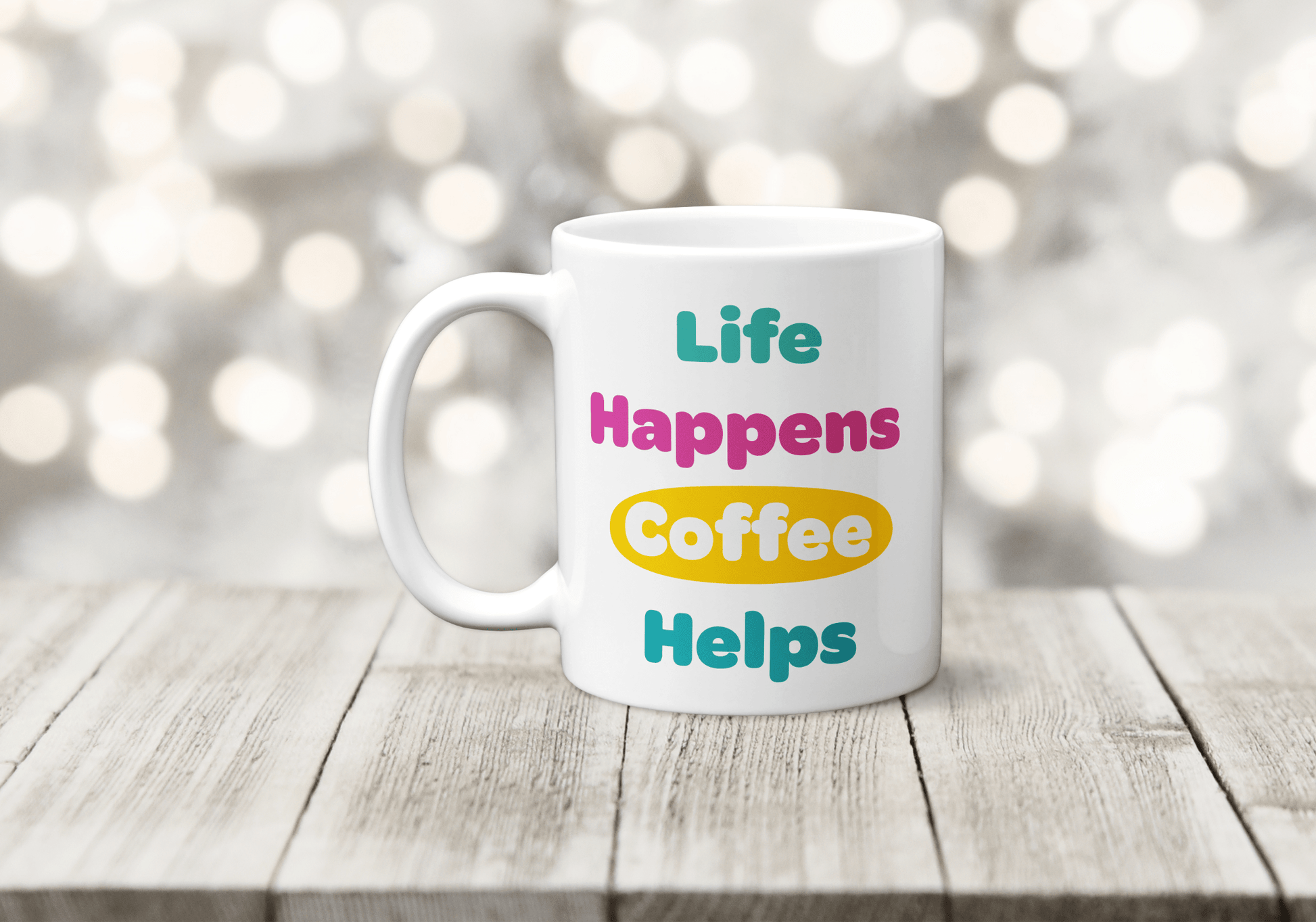 Life Happens Coffee Helps Mug - The Crafty North