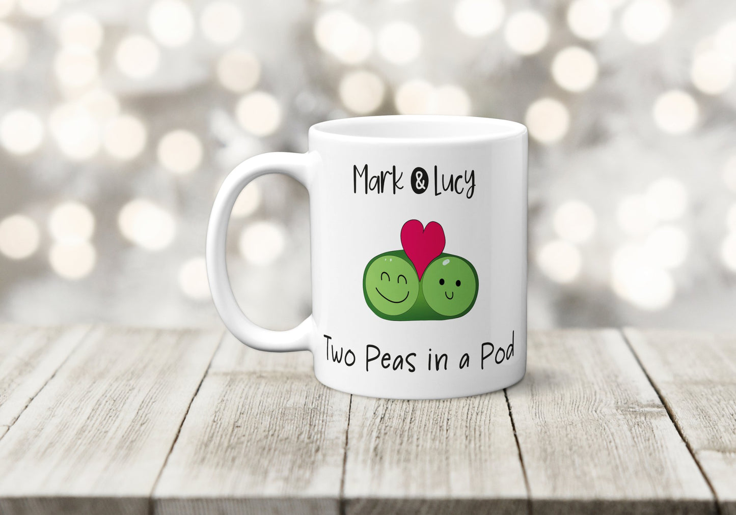 Personalised 2 Peas in a Pod Mug - The Crafty North