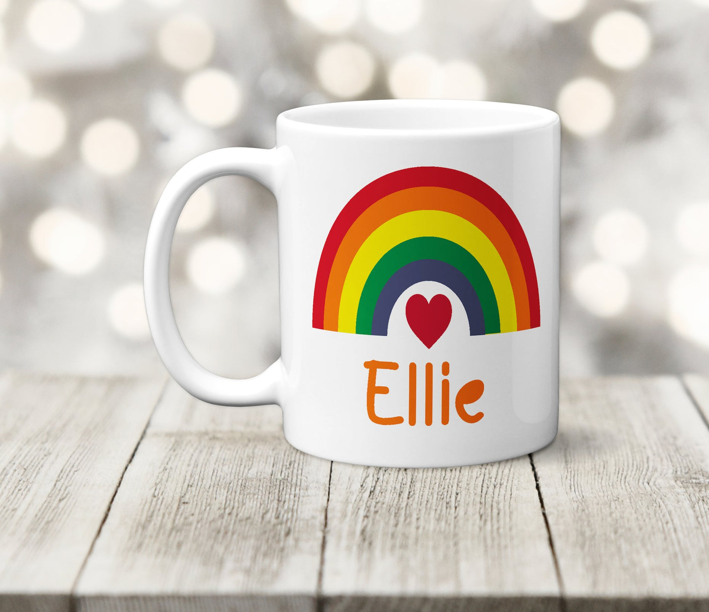 Personalised Bright Rainbow Mug - The Crafty North