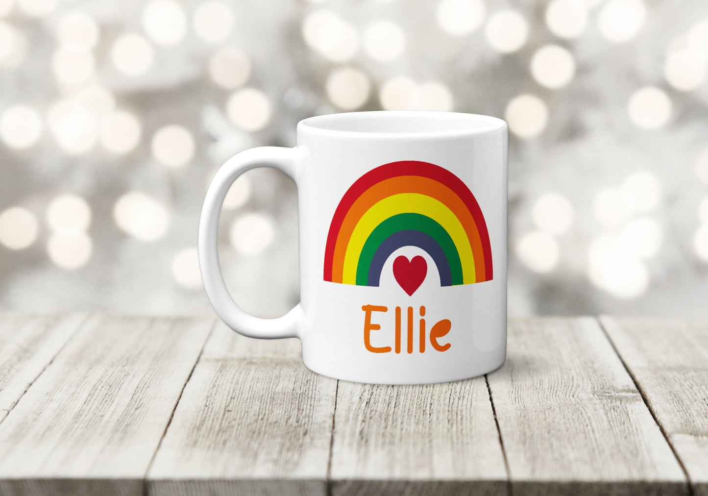 Personalised Bright Rainbow Mug - The Crafty North