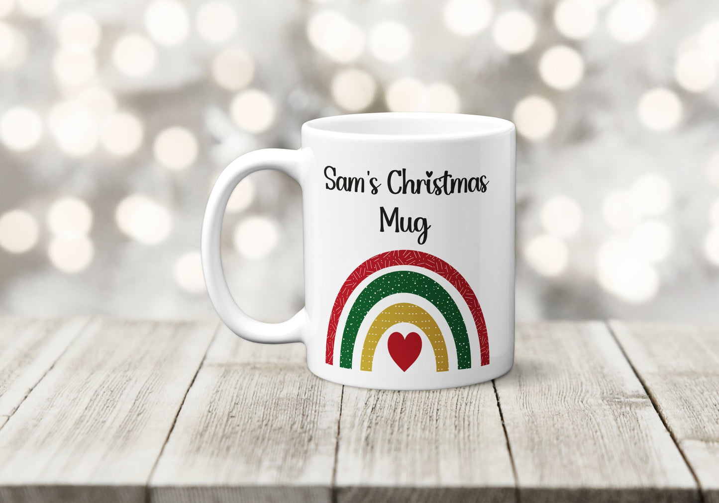 Personalised Christmas Rainbow Mug - The Crafty North