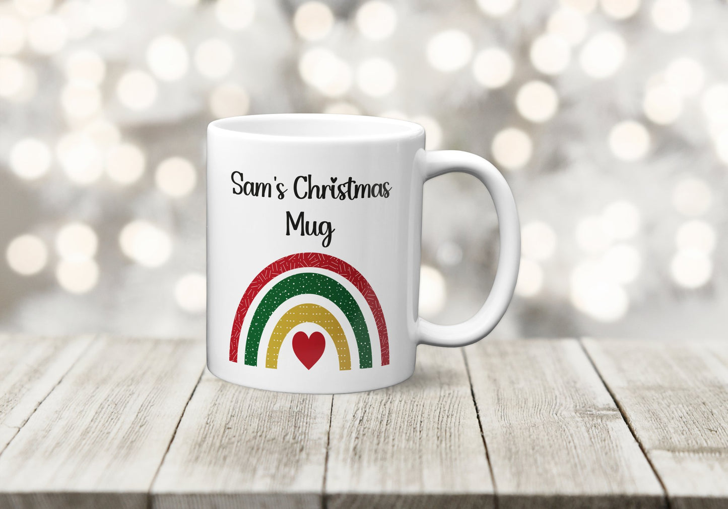 Personalised Christmas Rainbow Mug - The Crafty North