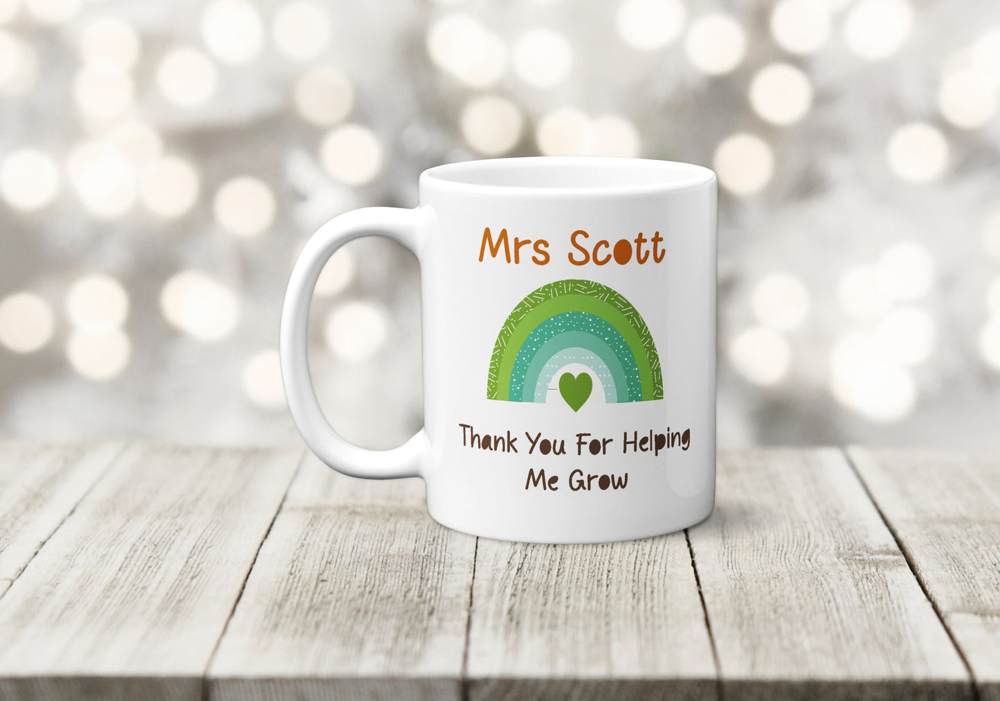 Personalised Teacher Rainbow Mug - The Crafty North