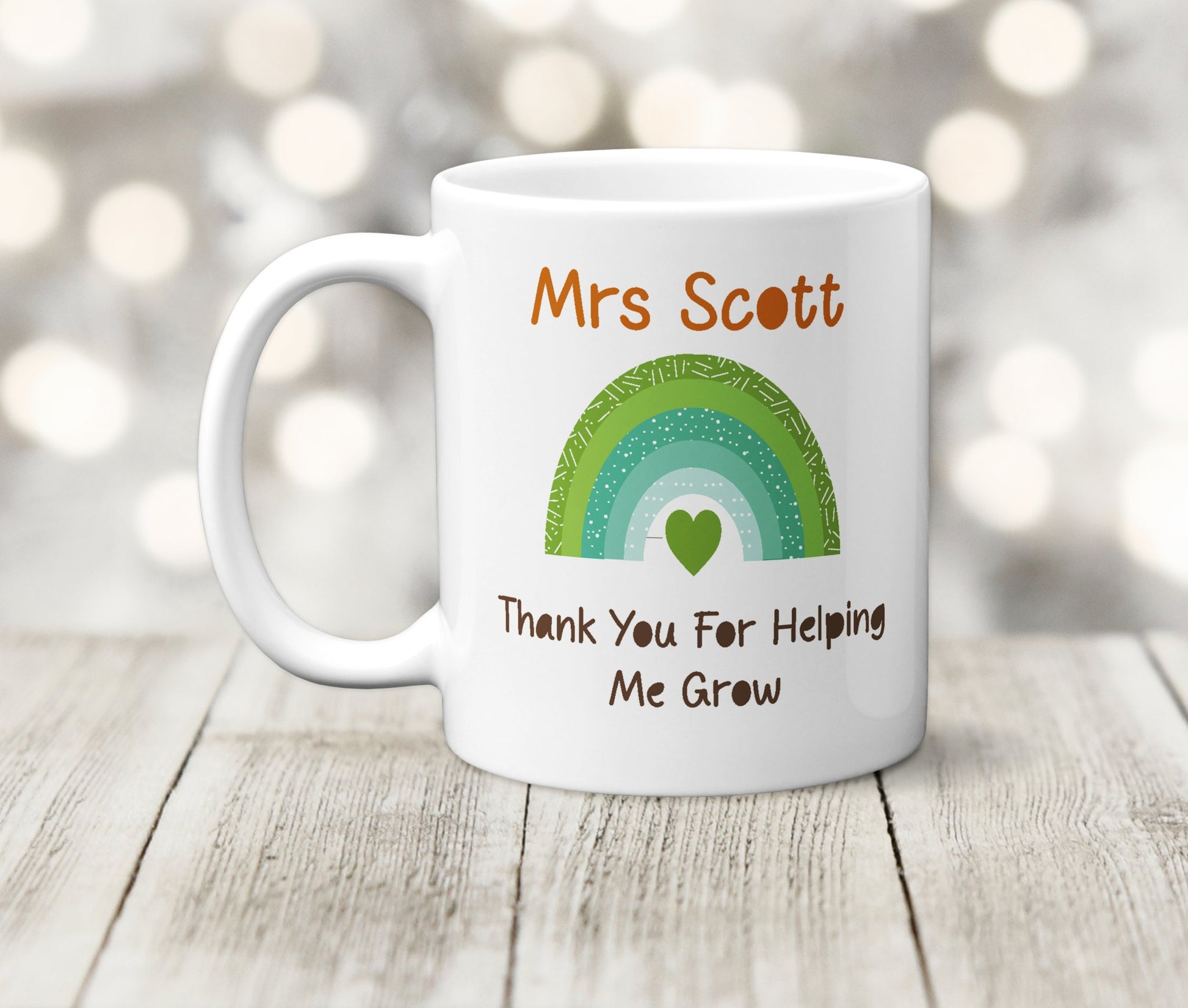 Personalised Teacher Rainbow Mug - The Crafty North